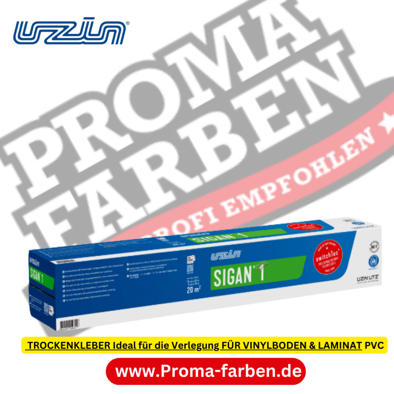 UZIN SIGAN 1 bietet eine effiziente Lösung für die schnelle und zuverlässige Verlegung von verschiedenen Bodenbelägen auf gespachtelten oder rohen Untergründen. Bei weiteren Fragen oder für den Erwerb stehen wir Ihnen gerne zur Verfügung.