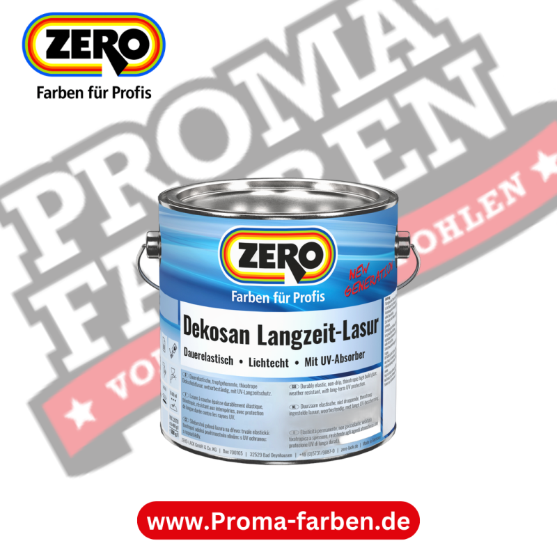 Zero Dekosan Langzeit Lasur – 2,5 Liter, Kiefer kaufen bei Proma Farben.de Maler Fachhandel & Onlineshop