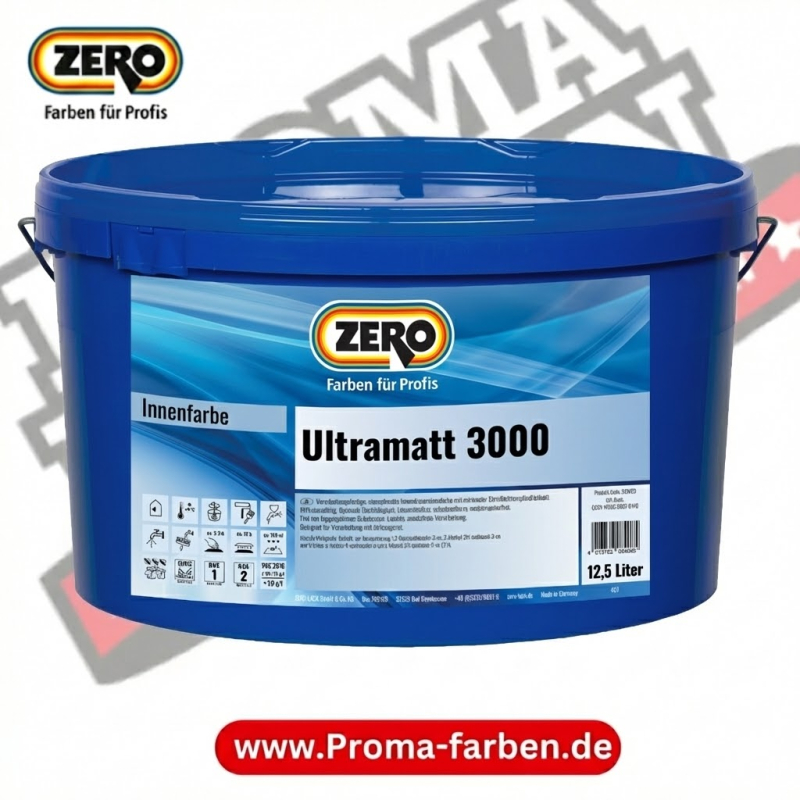 Zero Ultramatt 3000 – 12,5 L weiß jaufen bei Proma Farben
