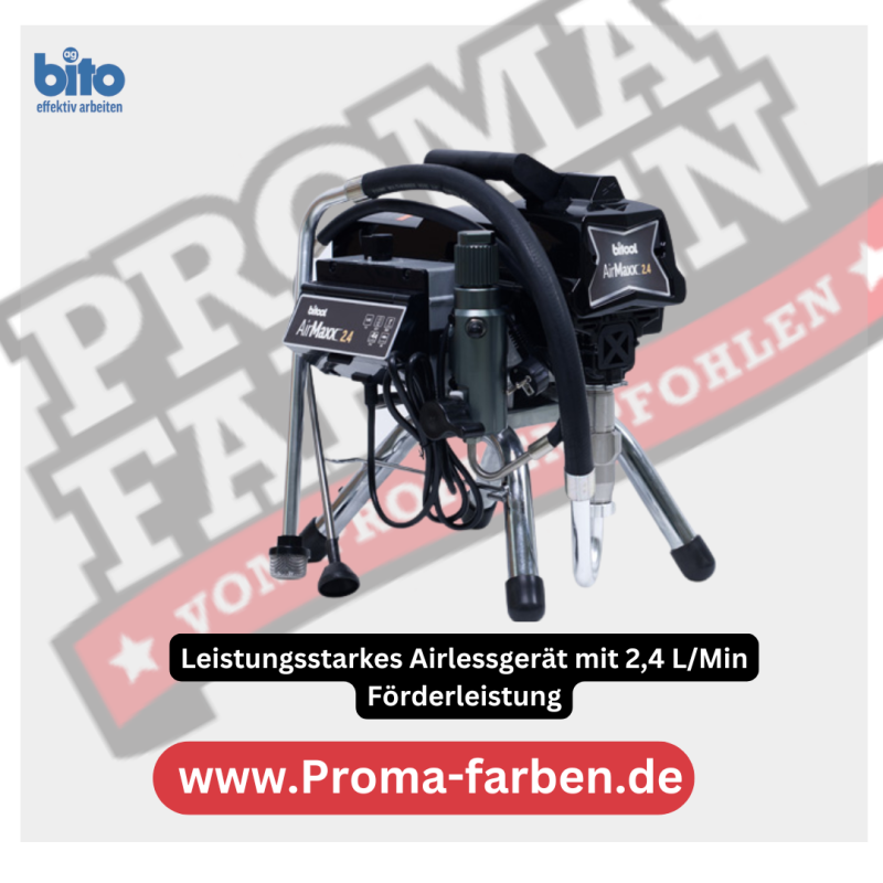 bitool AirMaxx 2.4 Airless-Spritzgerät Leistungsstarkes Airlessgerät mit 2,4 L/Min Förderleistung jetzt neu bei bito!