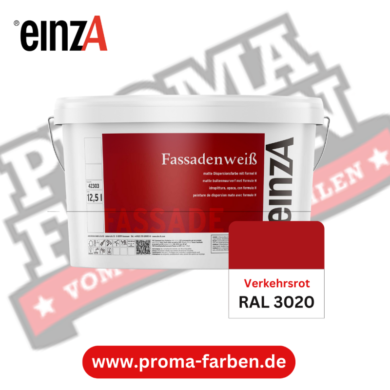einzA Fassadenfarbe RAL 3020 Verkehrsrot online bestellen bei ProMa Farben