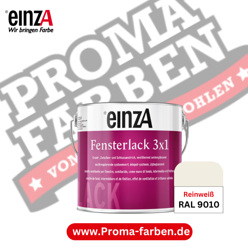 einza Fensterlack 3×1 Ral 9010 Wetterschutz für außen kaufen bei Proma-farben.de Malermarkt