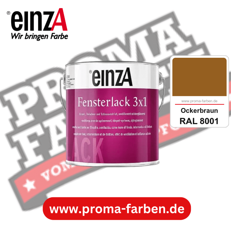 einzA Fensterlack 3x1 kaufen bei Proma Farben RAL 8001 Ockerbraun