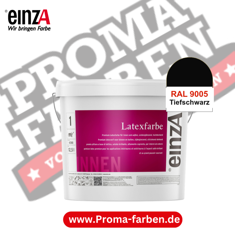 einzA Latexfarbe Premium kaufen bei Proma Farben RAL 9005 Tiefschwarz