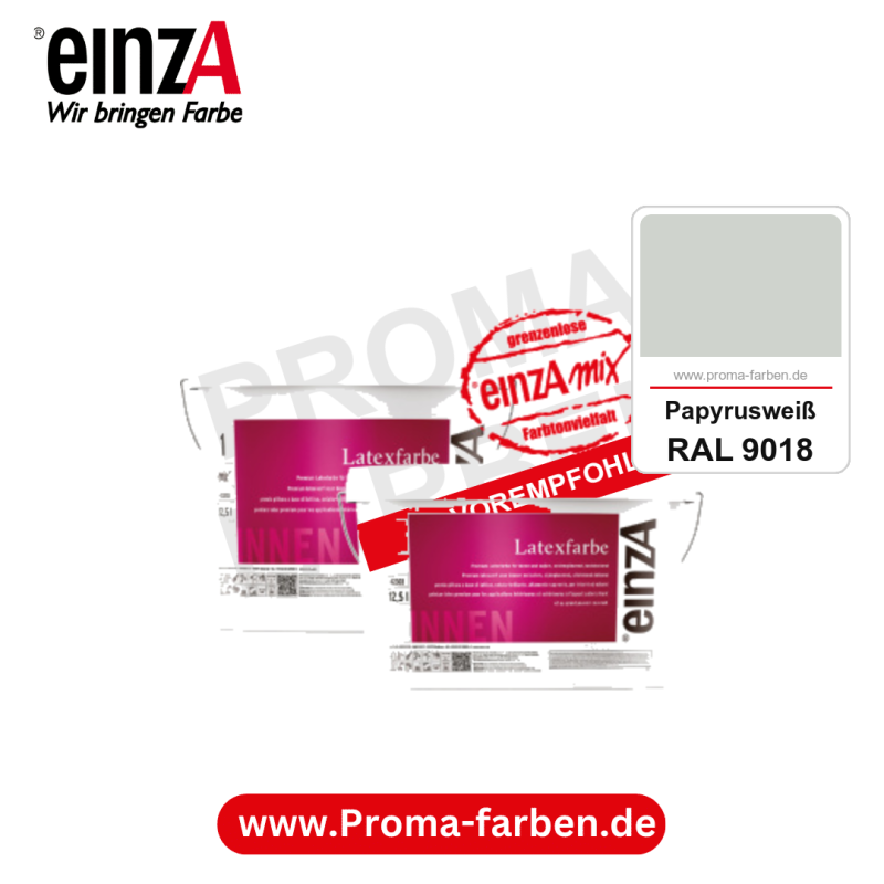 einzA Latexfarbe Premium kaufen bei Proma Farben RAL 9018 Papyrusweiß