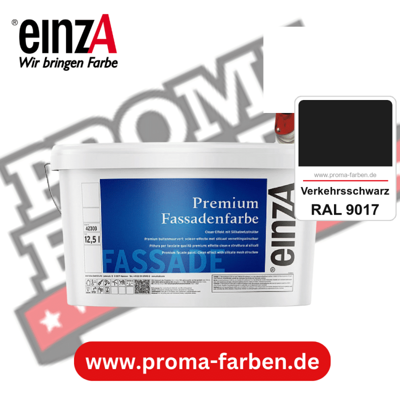 einzA Premium Fassadenfarbe kaufen bei Proma Farben RAL 9017 Verkehrsschwarz
