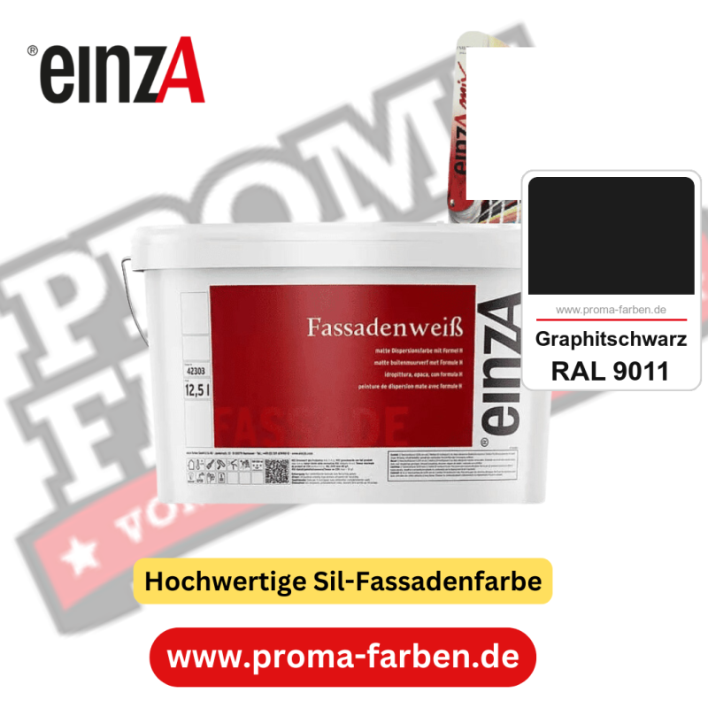 einzA Fassadenweiß kaufen bei Proma Farben RAL 9011 Graphitschwarz