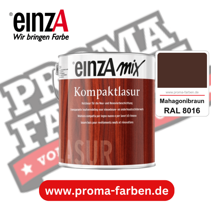 einzA Kompaktlasur kaufen bei Proma Farben RAL 8016 Mahagonibraun