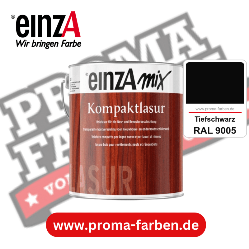 einzA Kompaktlasur kaufen bei Proma Farben RAL 9005 Tiefschwarz