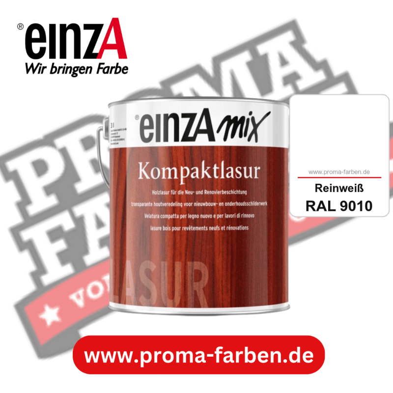 einzA Kompaktlasur kaufen bei Proma Farben RAL 9010 Reinweiß