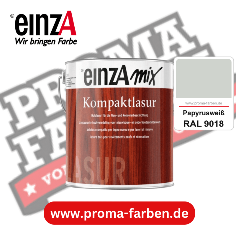einzA Kompaktlasur kaufen bei Proma Farben RAL 9018 Papyrusweiß