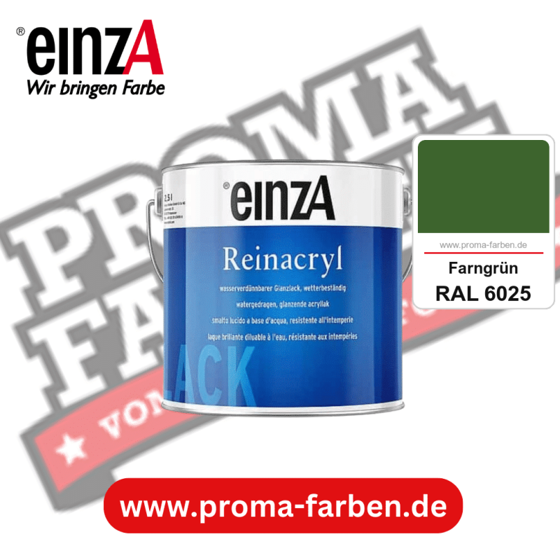 einzA Reinacryl Glanzlack kaufen bei Proma Farben RAL 6025 Farngrün