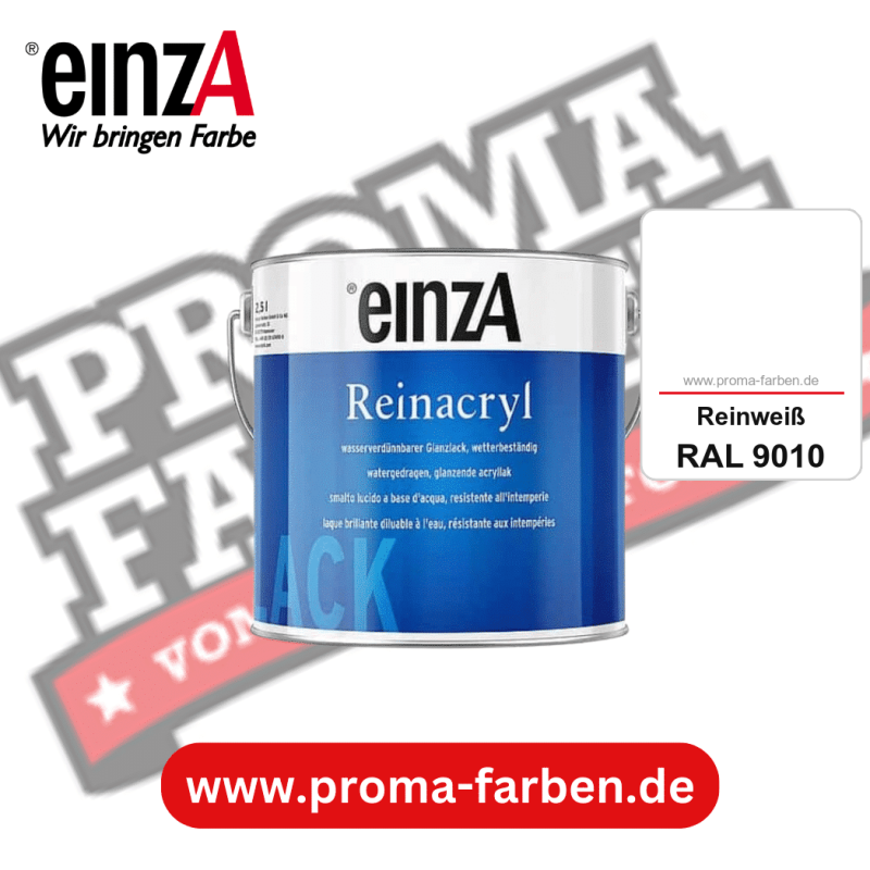 einzA Reinacryl Glanzlack kaufen bei Proma Farben RAL 9010 Reinweiß