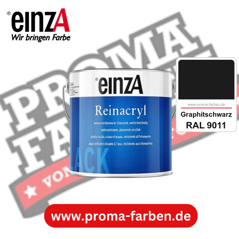 einzA Reinacryl Glanzlack kaufen bei Proma Farben RAL 9011 Graphitschwarz