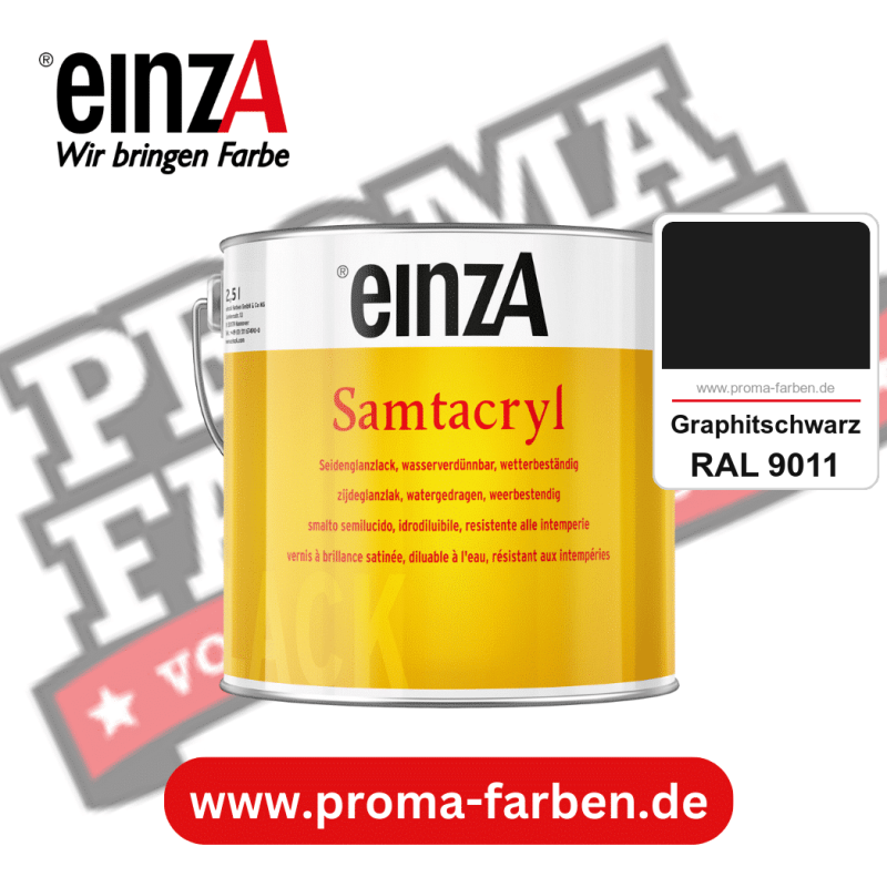 einzA Samtacryl kaufen bei Proma Farben RAL 9011 Graphitschwarz