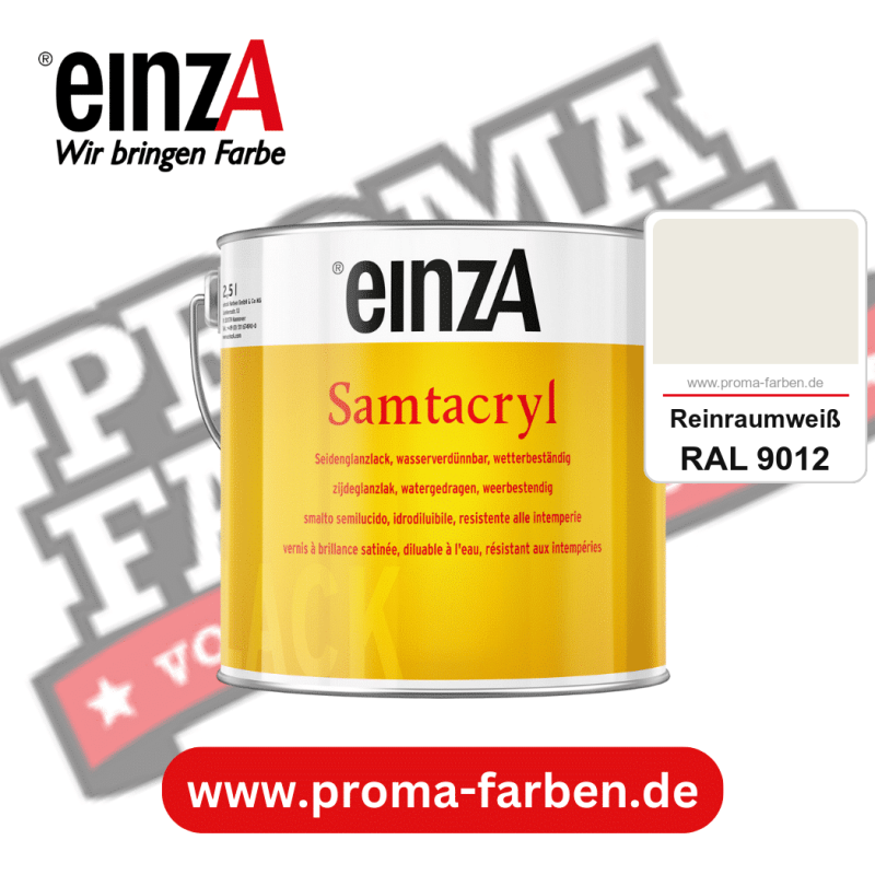 einzA Samtacryl kaufen bei Proma Farben RAL 9012 Reinraumweiß