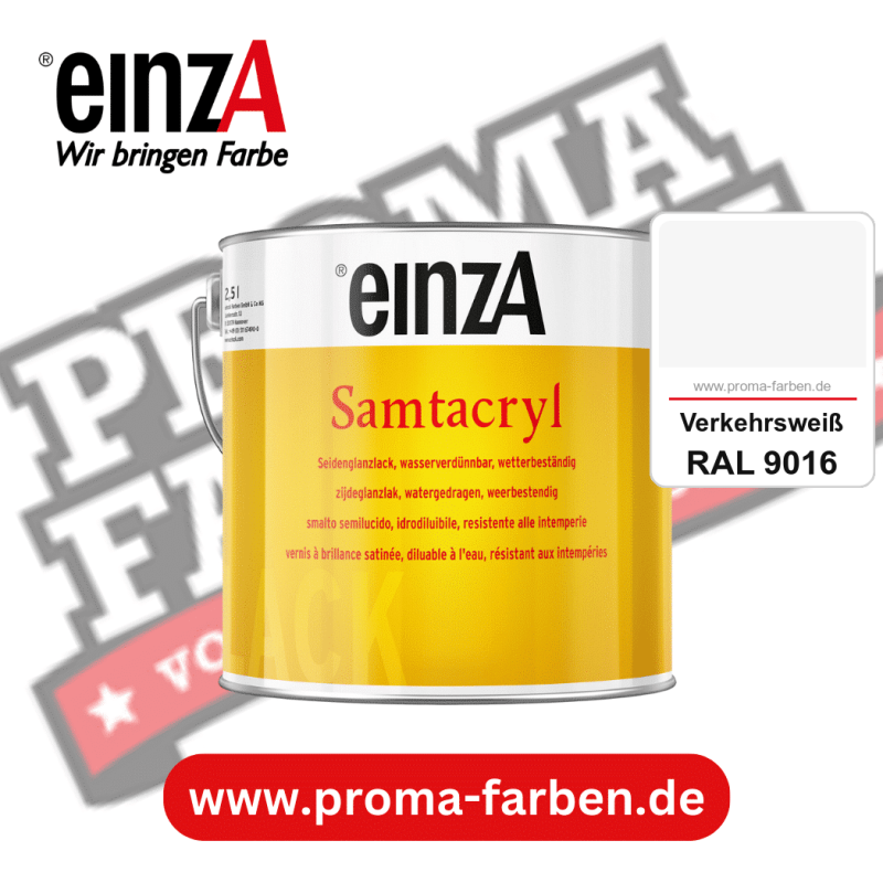 einzA Samtacryl kaufen bei Proma Farben RAL 9016 Verkehrsweiß