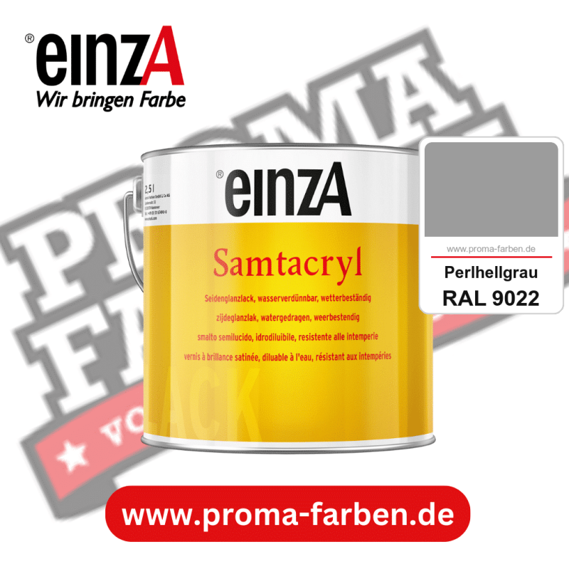 einzA Samtacryl kaufen bei Proma Farben RAL 9022 Perlhellgrau