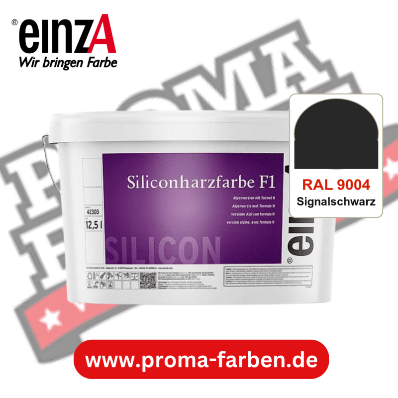 einzA Siliconharzfarbe F1 kaufen bei Proma Farben RAL 9004 Signalschwarz