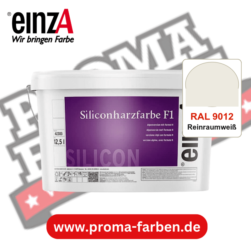 einzA Siliconharzfarbe F1 kaufen bei Proma Farben RAL 9012 Reinraumweiß