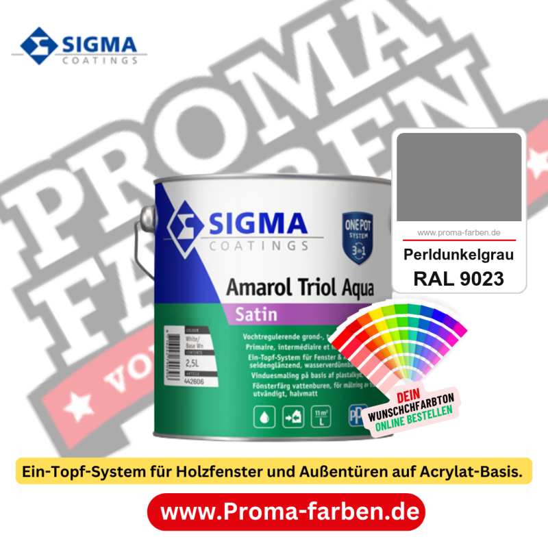 SIGMA Amarol Triol Aqua Satin kaufen bei Proma Farben RAL 9023 Perldunkelgrau