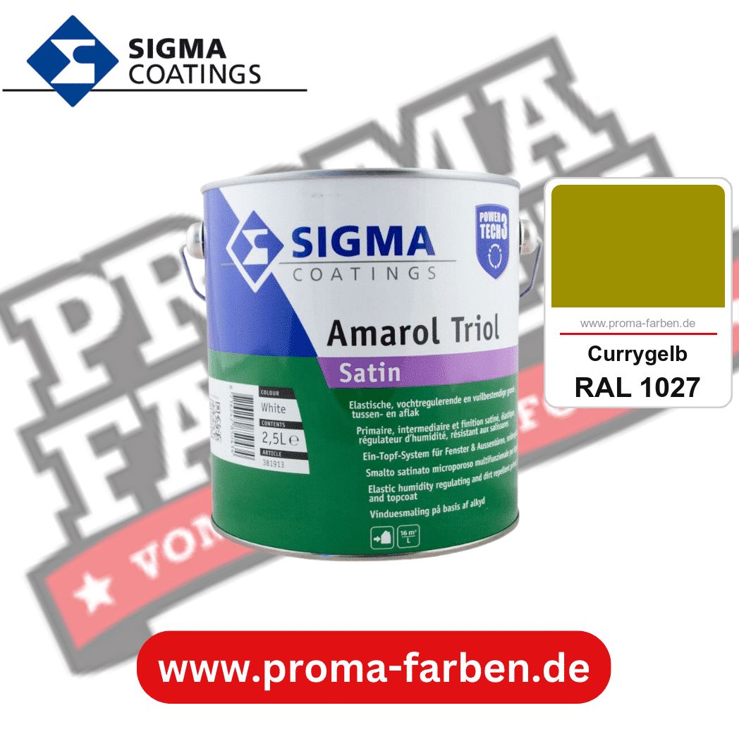 SIGMA Amarol Triol Satin Power Tech 3 kaufen bei Proma Farben RAL 1027 Currygelb