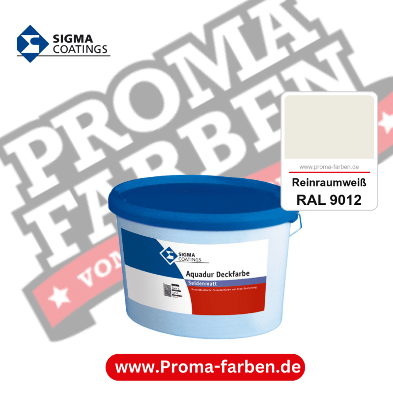 SIGMA Aquadur Deckfarbe kaufen bei Proma Farben RAL 9012 Reinraumweiß