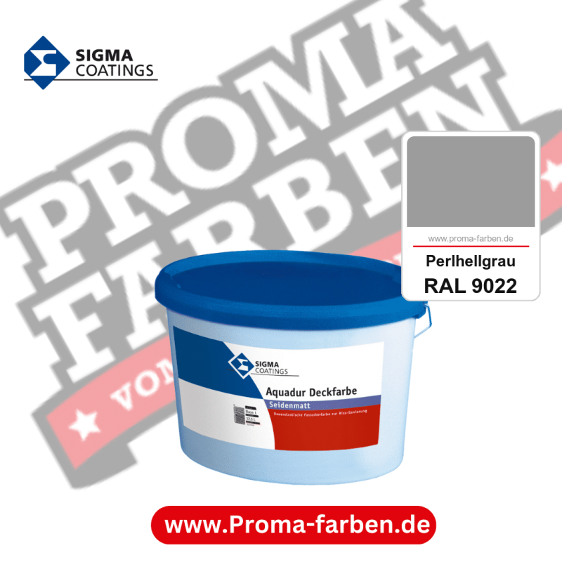 SIGMA Aquadur Deckfarbe kaufen bei Proma Farben RAL 9022 Perlhellgrau