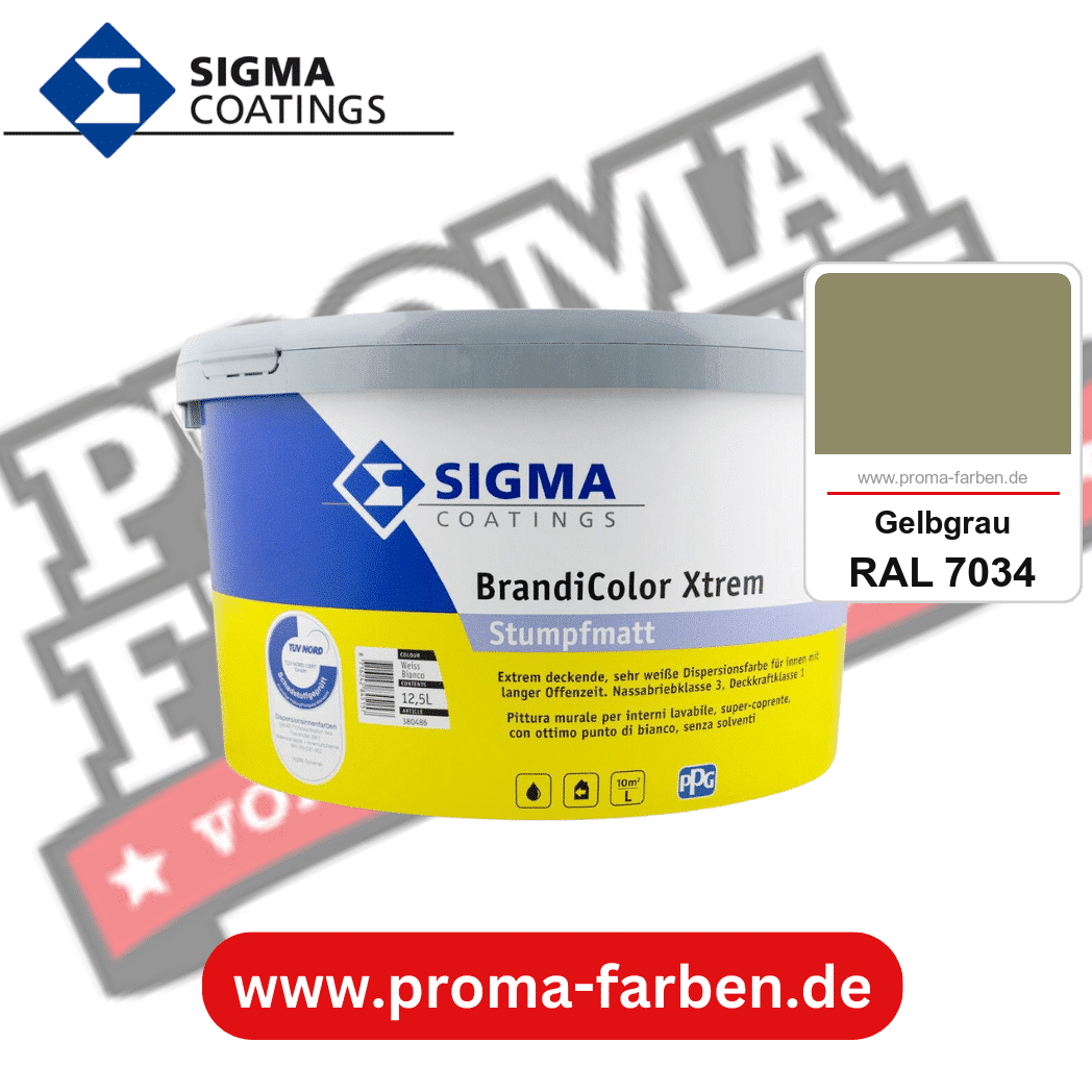 SIGMA Brandicolor Xtrem kaufen bei Proma Farben RAL 7034 Gelbgrau