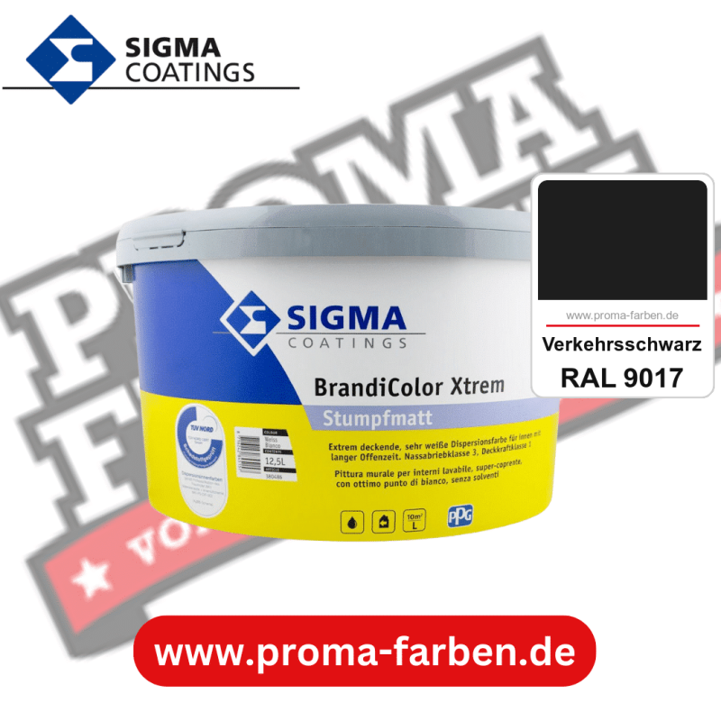 SIGMA Brandicolor Xtrem kaufen bei Proma Farben RAL 9017 Verkehrsschwarz