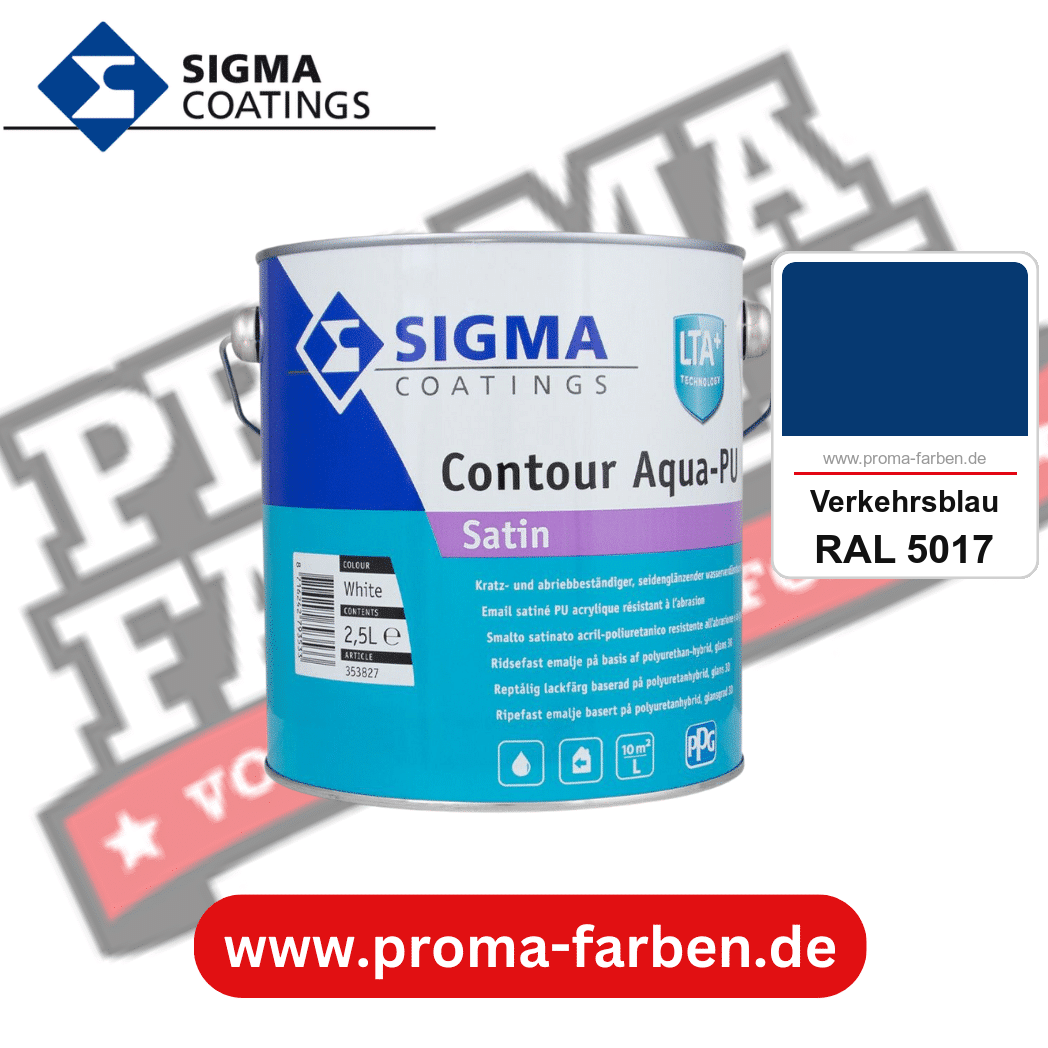 SIGMA Contour Aqua-PU Gloss kaufen bei Proma Farben RAL 5017 Verkehrsblau