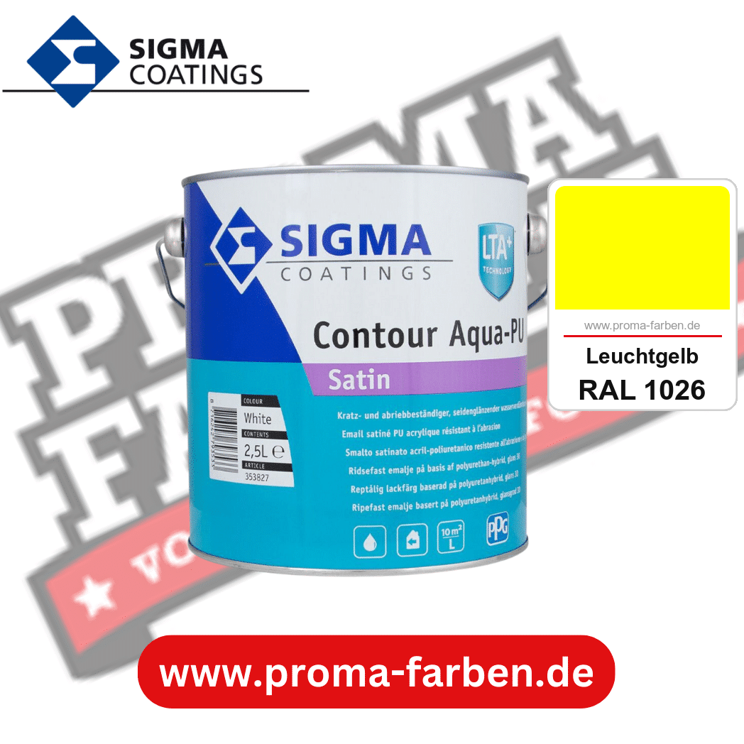 SIGMA Contour Aqua-PU Spray Primer kaufen bei Proma Farben RAL 1026 Leuchtgelb