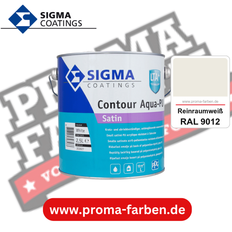 SIGMA Contour Aqua-PU Spray Satin kaufen bei Proma Farben RAL 9012 Reinraumweiß