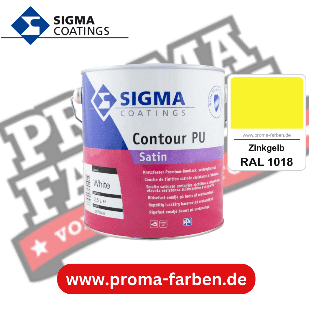 SIGMA Contour PU Satin kaufen bei Proma Farben RAL 1018 Zinkgelb