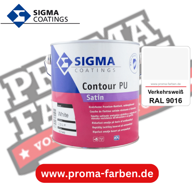 SIGMA Contour PU Satin kaufen bei Proma Farben RAL 9016 Verkehrsweiß