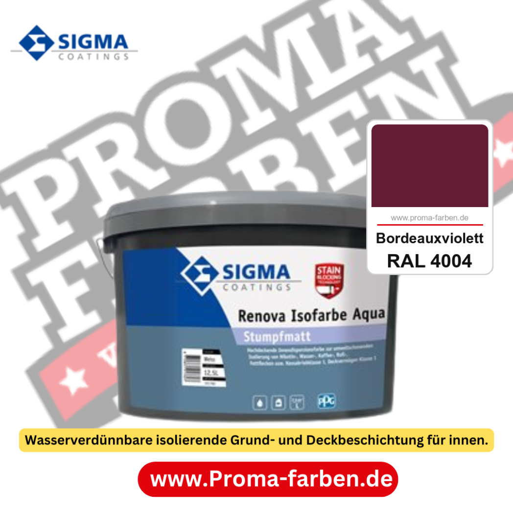 SIGMA Renova Isofarbe Aqua kaufen bei Proma Farben RAL 4004 Bordeauxviolett