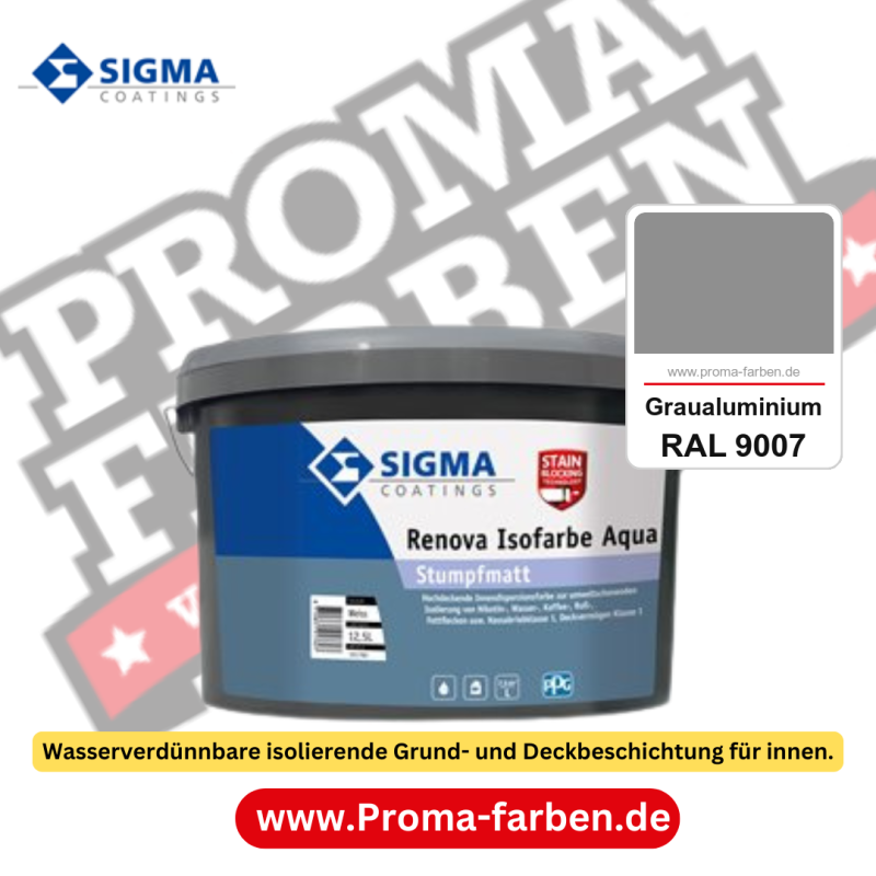 SIGMA Renova Isofarbe Aqua kaufen bei Proma Farben RAL 9007 Graualuminium