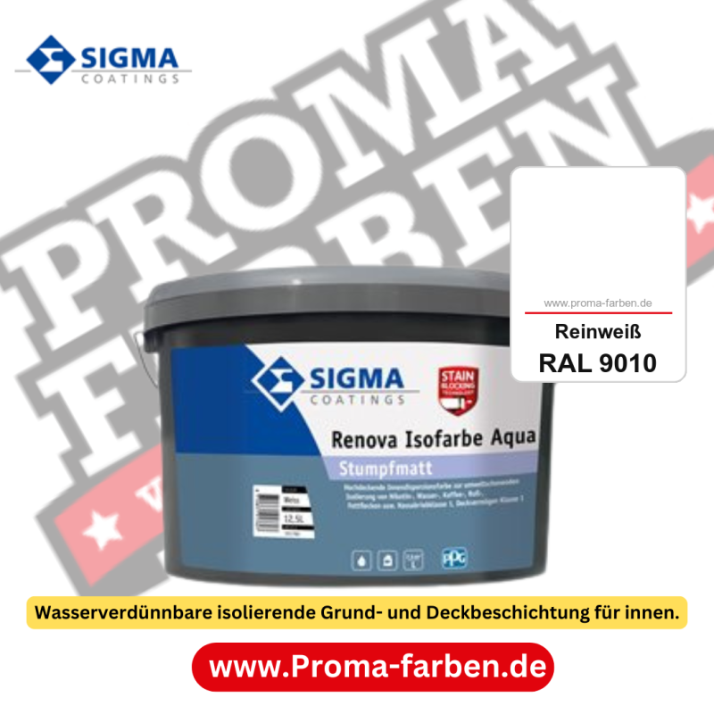 SIGMA Renova Isofarbe Aqua kaufen bei Proma Farben RAL 9010 Reinweiß
