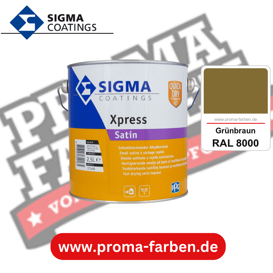 SIGMA Xpress Satin kaufen bei Proma Farben RAL 8000 Grünbraun