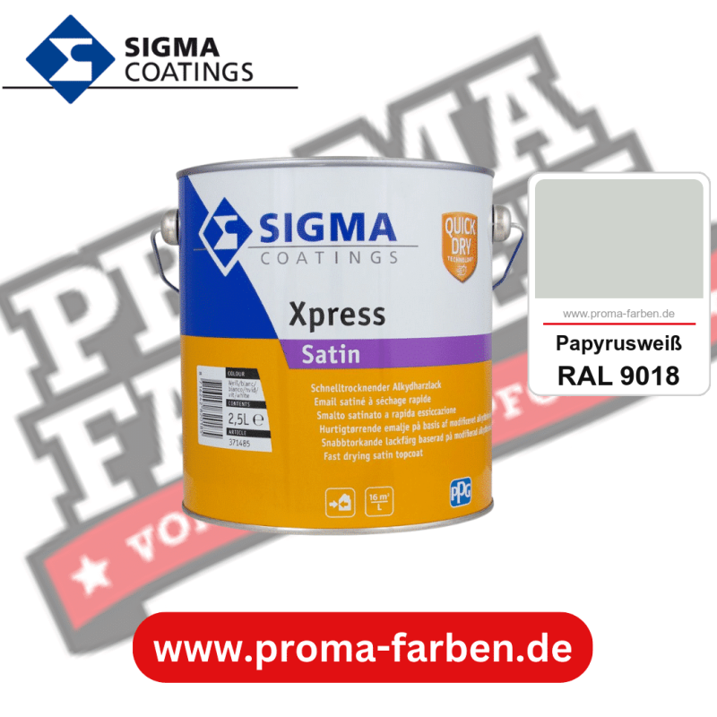 SIGMA Xpress Satin kaufen bei Proma Farben RAL 9018 Papyrusweiß