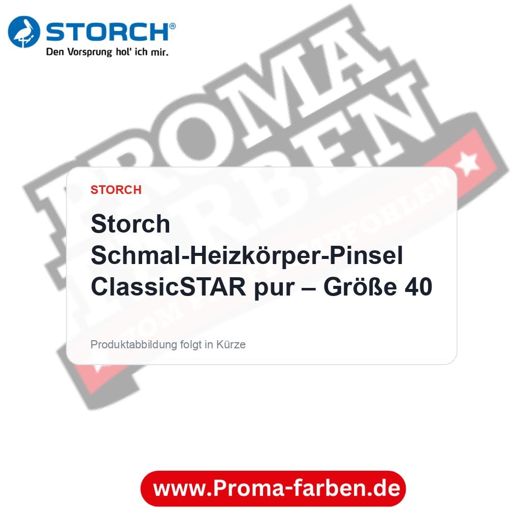 Storch Schmal-Heizkörper-Pinsel ClassicSTAR pur – Größe 40 – Proma Farben