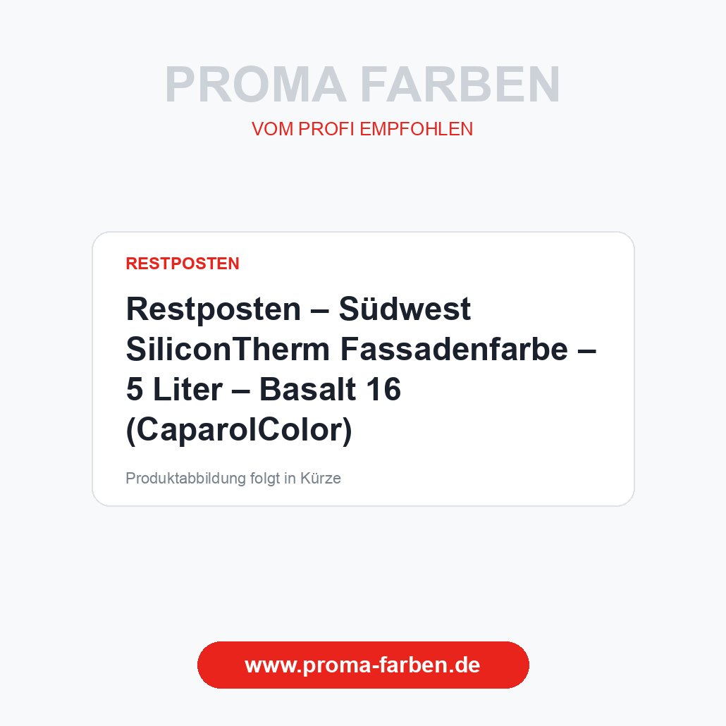 Restposten – Südwest SiliconTherm Fassadenfarbe – 5 Liter – Basalt 16 (CaparolColor) – Proma Farben