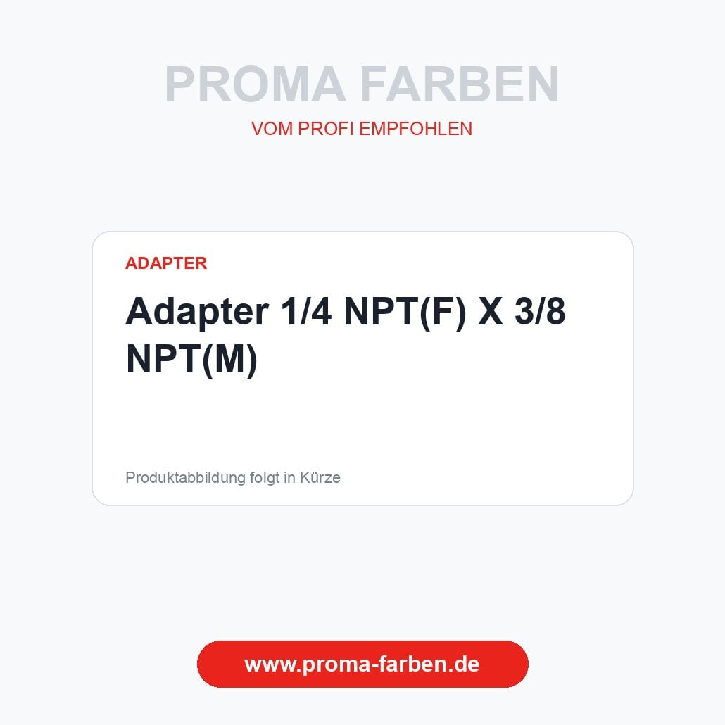 Adapter 1/4 NPT(F) X 3/8 NPT(M) – Proma Farben